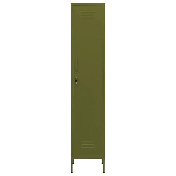 vidaXL olívazöld acél zárható szekrény 35 x 46 x 180 cm
