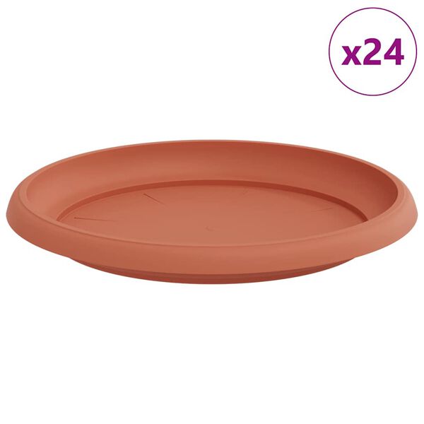 vidaXL Kerek Vir&aacute;g T&aacute;lca 24 pcs T&eacute;gla V&ouml;r&ouml;s &Oslash; 21,5 x 2,5 cm Műanyag