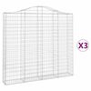 vidaXL 3 db &iacute;ves horganyzott vas gabion kos&aacute;r 200x30x180/200 cm