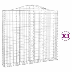 vidaXL 3 db &iacute;ves horganyzott vas gabion kos&aacute;r 200x30x180/200 cm