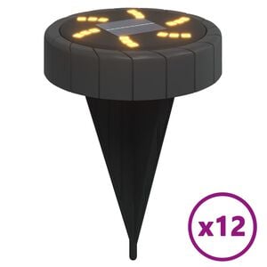vidaXL 12 db meleg feh&eacute;r napelemes k&uuml;lt&eacute;ri talajl&aacute;mpa t&uuml;sk&eacute;vel