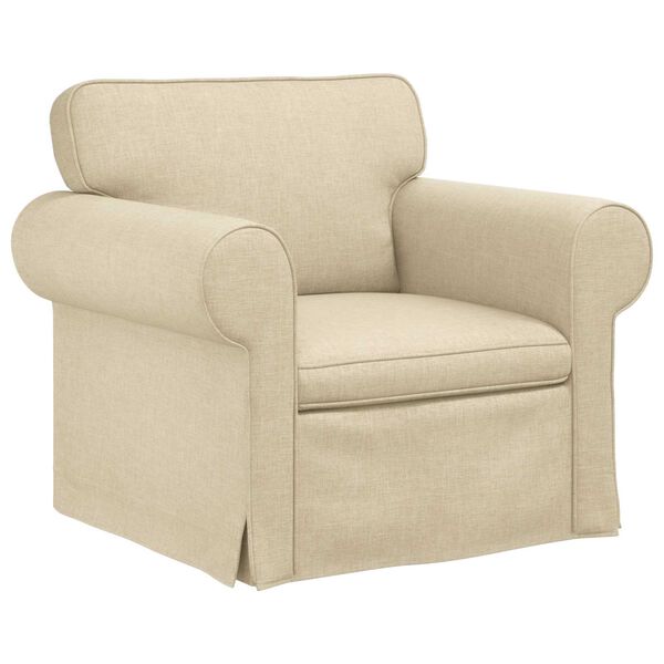 vidaXL Kanap&eacute; 2 pcs Kr&eacute;m 155 x 82 x 80 cm sz&ouml;vet