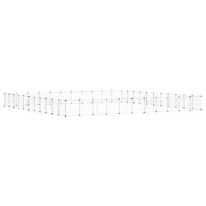 vidaXL 44 paneles fekete ac&eacute;l kis&aacute;llatketrec ajt&oacute;val 385 x 385 x 35 cm