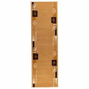 vidaXL Fut&oacute; szőnyeg FLORNES Szőtt Okker Levelek 67 x 150 cm PP 7 mm