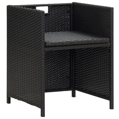 vidaXL 2 db fekete polyrattan kerti szék hát- és ülőpárnával