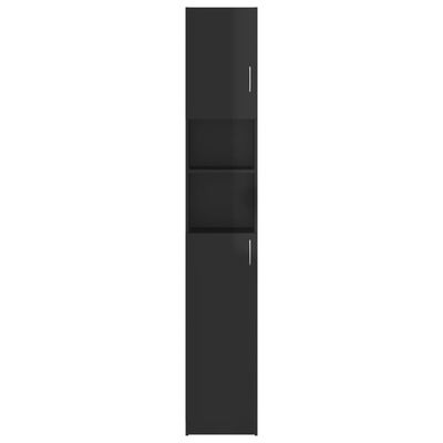 vidaXL magasfényű fekete forgácslap fürdőszobaszekrény 32x25,5x190 cm