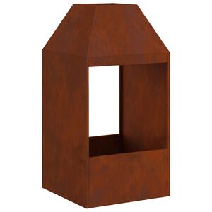 vidaXL Tűzrak&oacute; Barna 50 x 50 x 100 cm Időj&aacute;r&aacute;s&aacute;ll&oacute; ac&eacute;l