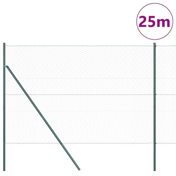 vidaXL Ker&iacute;t&eacute;soszlop Z&ouml;ld 25 x 1,5 m (36 mm r&aacute;cs) Ac&eacute;l