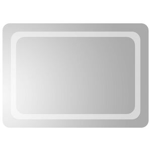 vidaXL LED F&uuml;rdőszoba T&uuml;k&ouml;r t&uuml;k&ouml;rrel &Aacute;tl&aacute;tsz&oacute; 70 x 50 cm edzett &uuml;veg