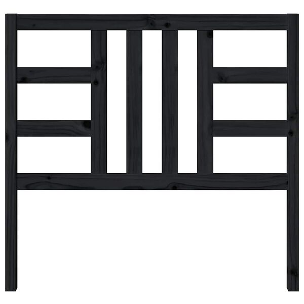 vidaXL fekete tömör fenyőfa ágyfejtámla 106x4x100 cm