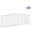 vidaXL 8 db &iacute;ves horganyzott vas gabion kos&aacute;r 400x50x120/140 cm