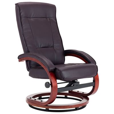 vidaXL barna állítható háttámlás műbőr fotel lábzsámollyal