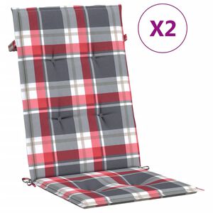 vidaXL 2 db piros kock&aacute;s sz&ouml;vet magas h&aacute;tt&aacute;ml&aacute;j&uacute; sz&eacute;kp&aacute;rna 120x50x3 cm