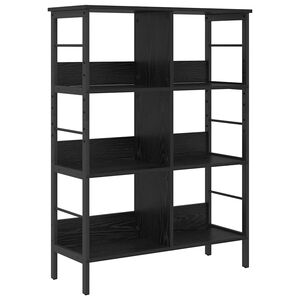 vidaXL K&ouml;nyvespolc 6 szintes 82 x 32 x 112 cm Szerelt Fa Fekete t&ouml;lgy