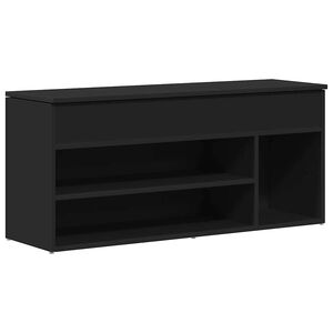 vidaXL fekete cipőpad 102 x 30,5 x 45 cm r&eacute;tegelt f&aacute;b&oacute;l