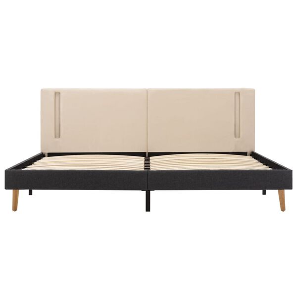 vidaXL kr&eacute;msz&iacute;nű-s&ouml;t&eacute;tsz&uuml;rke LED-es sz&ouml;vet &aacute;gykeret 180 x 200 cm