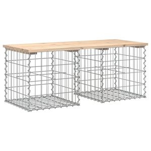 vidaXL t&ouml;m&ouml;r fenyőfa gabion kerti pad 103x44x42 cm