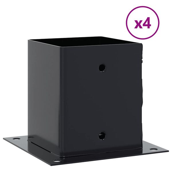 vidaXL 4 db antracit porsz&oacute;rt ac&eacute;l oszlopalapok n&eacute;gyzet alak&uacute;