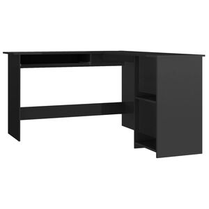 vidaXL magasf&eacute;nyű fekete forg&aacute;cslap L-alak&uacute; &iacute;r&oacute;asztal 120x140x75 cm