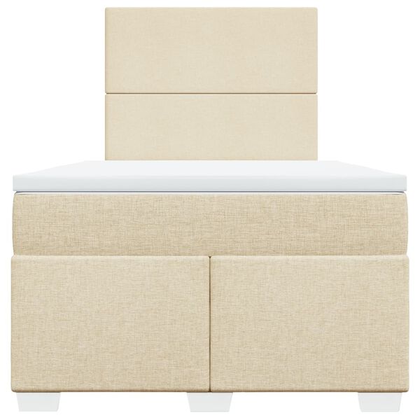 vidaXL kr&eacute;msz&iacute;nű sz&ouml;vet rug&oacute;s &aacute;gy matraccal 120 x 190 cm