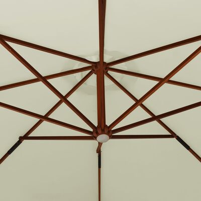 vidaXL tópszínű függő napernyő fa rúddal 350 cm