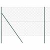 vidaXL L&aacute;ncssoros ker&iacute;t&eacute;s talajfix 1,5 x 25 m PVC-bevonatos ac&eacute;l Z&ouml;ld