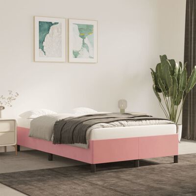 vidaXL rózsaszín bársony ágykeret 120 x 190 cm