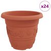 vidaXL Kerek Vir&aacute;gcser&eacute;p 24 pcs T&eacute;gla V&ouml;r&ouml;s &Oslash; 26 x 21,5 cm Műanyag