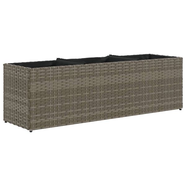 vidaXL sz&uuml;rke polyrattan kerti &uuml;ltetől&aacute;da 3 cser&eacute;ppel 105x30x32 cm