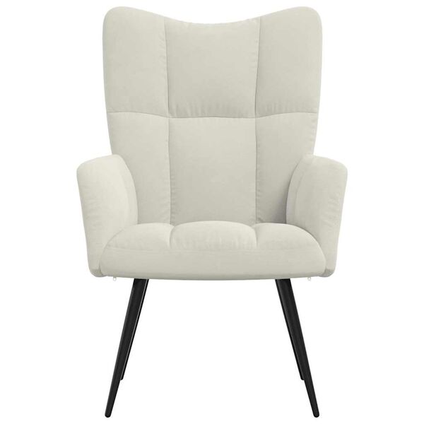 vidaXL krémfehér bársony pihenőfotel