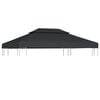 vidaXL antracitsz&uuml;rke k&eacute;tszintes pavilon tetőponyva 310 g/m&sup2; 4 x 3 m