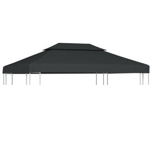 vidaXL antracitsz&uuml;rke k&eacute;tszintes pavilon tetőponyva 310 g/m&sup2; 4 x 3 m
