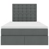 vidaXL Ágy tárolóval és LED lámpával Sötétszürke 120 x 190 cm