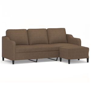 vidaXL 3 szem&eacute;lyes barna sz&ouml;vet kanap&eacute; l&aacute;btart&oacute;val 180 cm