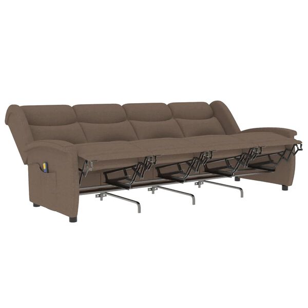 vidaXL 4 személyes tópszínű szövet dönthető masszázsfotel