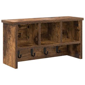 vidaXL Fali Kab&aacute;thorog Falra szerelhető F&uuml;st&ouml;lt t&ouml;lgy 50 x 16 x 26 cm