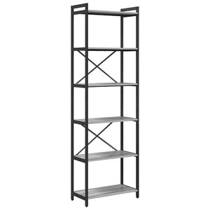 vidaXL K&ouml;nyvespolc 60 x 30 x 189,5 cm Szerelt Fa Sz&uuml;rke sonoma