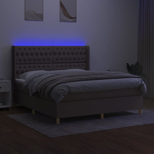 vidaXL t&oacute;psz&iacute;nű sz&ouml;vet rug&oacute;s &eacute;s LED-es &aacute;gy matraccal 180 x 200 cm