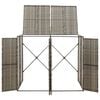 vidaXL sz&uuml;rke polyrattan dupla kerekeskuka t&aacute;rol&oacute;f&eacute;szer 140x80x117 cm