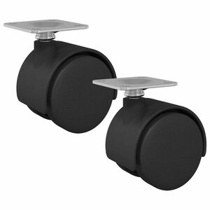 vidaXL Forg&oacute; ker&eacute;k 2 db Fekete 39,5 x 39,5 x 37,8 mm Vas &eacute;s PP