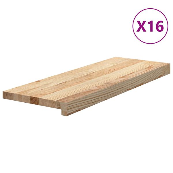 vidaXL 16 db t&ouml;m&ouml;r t&ouml;lgyfa l&eacute;pcsőfokok kezeletlen 70x25x2 cm