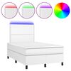 vidaXL feh&eacute;r műbőr rug&oacute;s &aacute;gy matraccal &eacute;s LED-del 120x200 cm