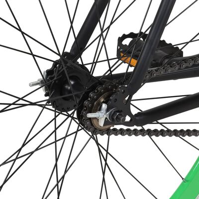 vidaXL fekete és zöld örökhajtós kerékpár 700c 51 cm