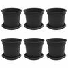 vidaXL N&ouml;v&eacute;nycser&eacute;p 6 pcs Fekete &Oslash; 15 x 12 cm Műanyag