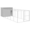 vidaXL vil&aacute;gossz&uuml;rke horganyzott ac&eacute;l tetős kutyakennel 214x661x181 cm