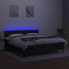 vidaXL fekete sz&ouml;vet rug&oacute;s &eacute;s LED-es &aacute;gy matraccal 160x200 cm