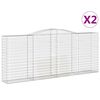 vidaXL 2 db &iacute;ves horganyzott vas gabion kos&aacute;r 400x50x160/180 cm