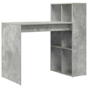 vidaXL Asztal Beton Sz&uuml;rke Szerelt Fa 108 x 55 x 103.5 cm