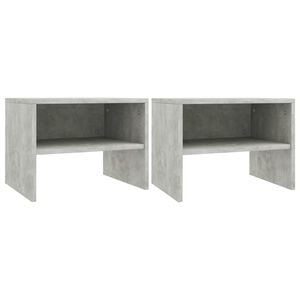 vidaXL 2 db betonsz&uuml;rke szerelt fa &eacute;jjeliszekr&eacute;ny 40 x 30 x 30 cm