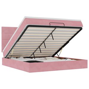 vidaXL Ottom&aacute;n &aacute;gykeret matracokkal r&oacute;zsasz&iacute;n 160x200cm b&aacute;rsony